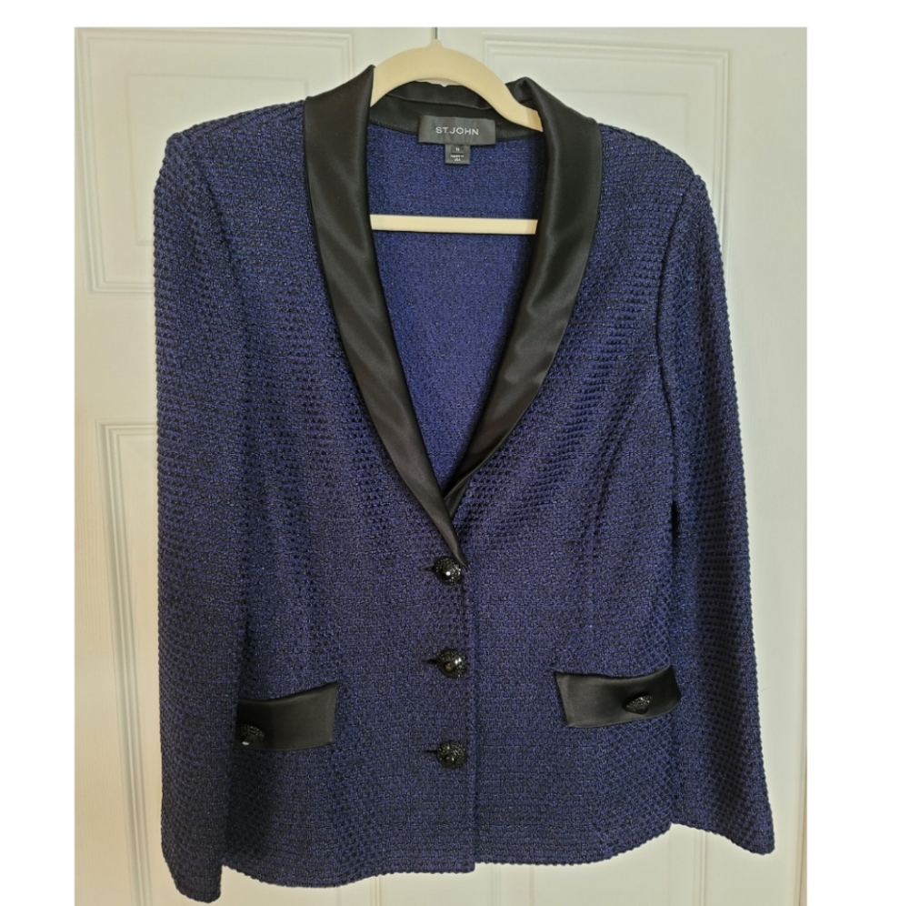 St John Purple/Blue and Black Jacket Size 16